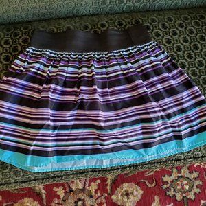 Black white aqua baby blue purple skirt.